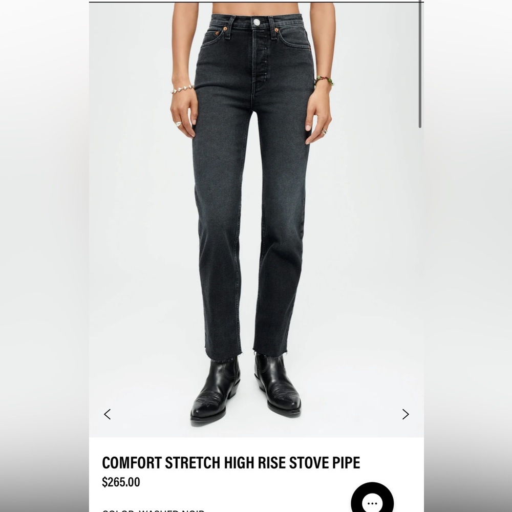 Re Done Stove Pipe Jeans - Black